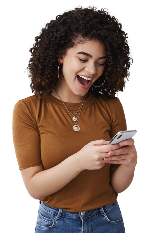 chica con celular